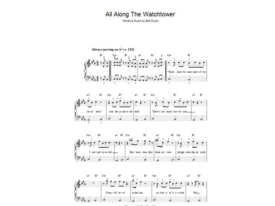 All along the watchtower. All along the Watchtower Jimi Hendrix Ноты для пианино. Ноты для пианино all along the Watchtower. All along the Watchtower Ноты. All along the Watchtower Ноты для фортепиано Люцифер.